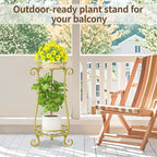 LASZOLA 2 Tier Gold Metal Plant Stand - Image 8