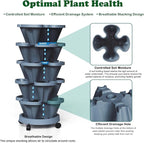 7 Tiered Strawberry Planters 3 Pack, Vertical Stackable Planter, Herb Stacking - Image 2