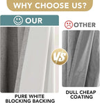 H.VERSAILTEX Linen Blackout Curtains 63 Inches Long 100% Blackout Thermal - Image 3