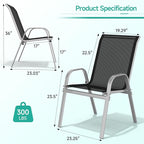 Patio Chairs Set of 4, Easily Set Up Stackable Outdoor Dining Chairs - Image 3