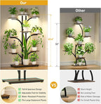 ikkle Plant Stand Indoor with Grow Lights, 9 Tiered Corner Plant Shelves - Image 3