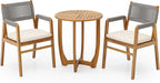Christopher Knight Home Zed 3 Pieces Outdoor Dining Set, Acacia Wood Dining - Image 4