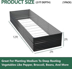 Vengarus 12x2x2FT Galvanized Raised Garden Bed Kit, Large Rectangle Elevated - Image 2