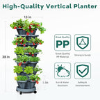 Strawberry Vertical Planters Tower Garden 3 Pack, 7 Tiered Stacking Herb - Image 2