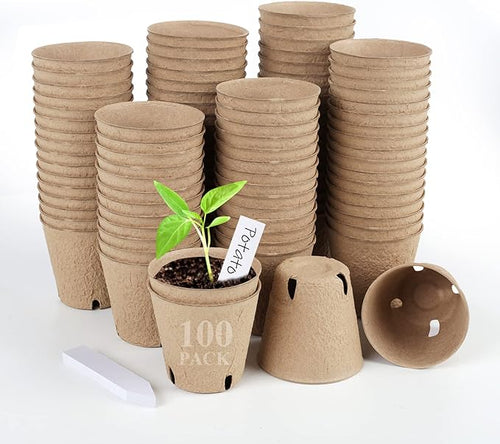 100PCS Peat Pots, 3.15Inch Seed Starting Pots by HXSEMAYIG