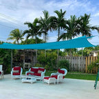 Quictent 24X24FT Large Overzied 185G HDPE Square Sun Shade Sail Turquoise - Image 8