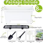 Self-Watering Rectangle Planter Boxes 8-Pack, 15.7-Inch Window Box Planter - Image 6