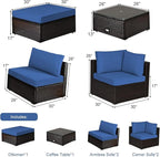 Tangkula 6 Piece Patio Furniture Set, Outdoor Deck Lawn Backyard Durable Steel - Image 5