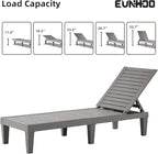 Outdoor Chaise Lounge Set of 2, Adjustable Pool Lounge Chair - Image 4