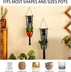 Artilady Black Plant Hanger Macrame Hanging Planter - Image 6