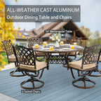 7-Piece Cast Aluminum Patio Furniture, Patio Dining Set - Image 3