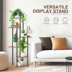 6 Tier Tall Plant Stand Indoor Outdoor, Large Wood Metal Planter Shelf Holder - Image 6