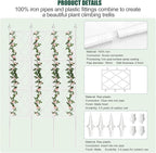 5.25FT Metal Pipe Trellis for Climbing Plants Outdoor, Garden Wall White Trellis - Image 4