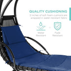 Best Choice Products Outdoor Hanging Curved Steel Chaise Lounge Chair Swing - Image 5