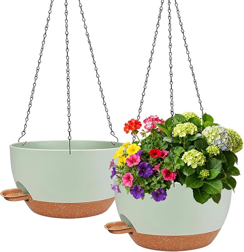 2 Pack Hanging Planters for Indoor Outdoor Plants, 12 Inch Self Watering by Unknown