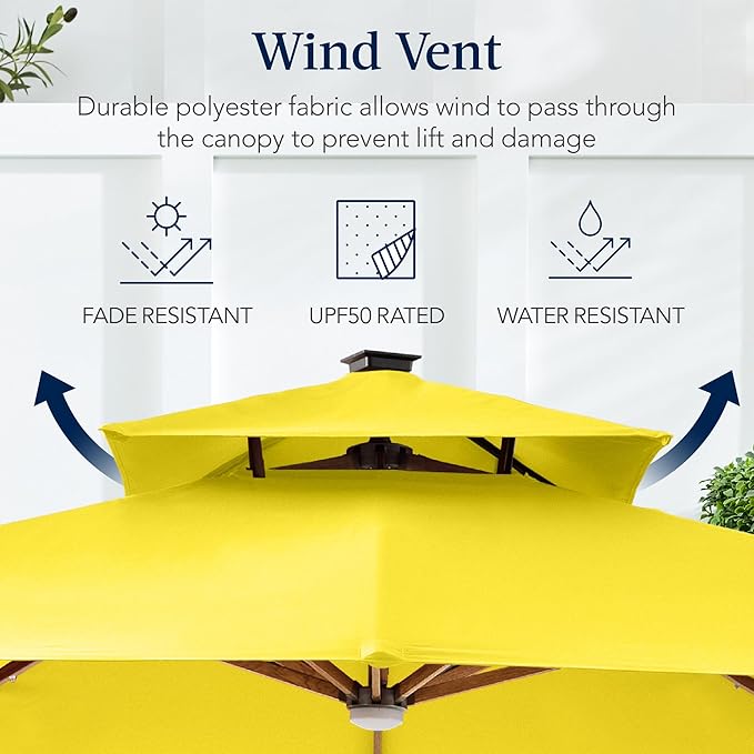 Best Choice Products 10ft Square Cantilever Patio Umbrella w/Base Included - Image 7