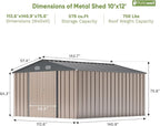 Patiowell 10 x 12 FT Metal Storage Shed - Image 5