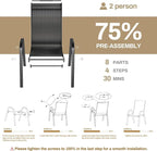 TLSUNNY Patio Chairs, Stackable Textilene Outdoor Dining Furniture - Image 4