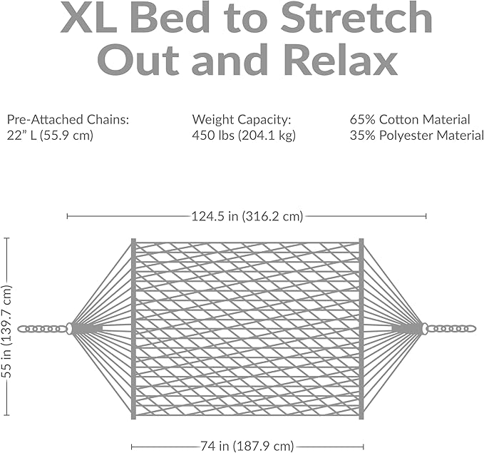 Sunnydaze Cotton Rope Hammock for Outside - Image 6