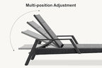 PURPLE LEAF Outdoor Chaise Lounge 2 Pieces Patio Recliner Sunbathing Tanning - Image 8