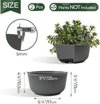 T4U 10 Inch Self Watering Pots for Indoor Plants, Plastic Plant Pots - Image 2