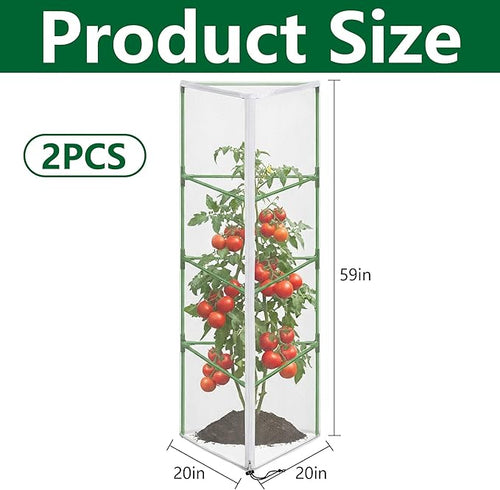 2 Pcs Garden Bird Netting for Triangle Plant Cage, Tomato Trellis Insect Bird - Image 2