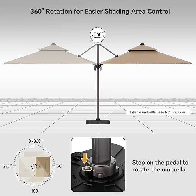 9x12FT Cantilever Patio Umbrella - Image 4