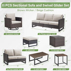 Belord Spacious 11 Pieces Patio Conversation Set - Image 3