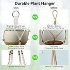 USLAI Macrame Plant Hanger Indoor Outdoor, Fits 4 to 15 Inch Pots, Strong - Image 2
