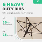 JEAREY 7.5FT Patio Umbrella Outdoor Table Umbrella - Image 4