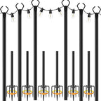 6 Pack String Light Poles, 10 Ft Light Poles by Mutovlin