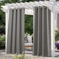 NICETOWN Outdoor Curtain Panel for Patio Waterproof, Rustproof Silver Grommet by NICETOWN