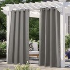 NICETOWN Outdoor Curtain Panel for Patio Waterproof, Rustproof Silver Grommet by NICETOWN