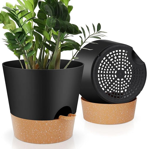 10-Inch Plant Pots, Self-Watering Planters by AFamilyofGardenLovers