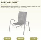 UDPATIO Patio Chairs Set of 6, Stackable Silver Outdoor Dining Chairs - Image 8