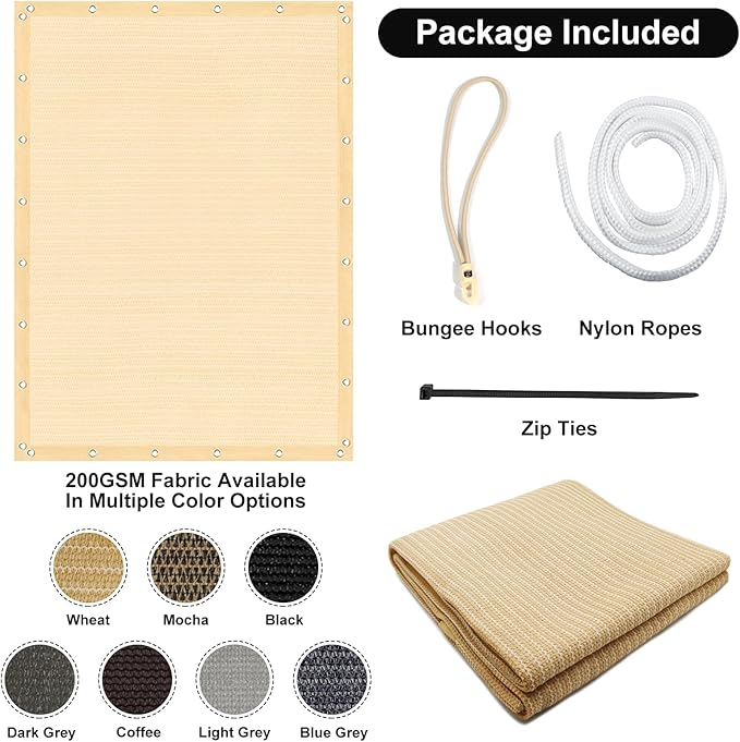 Artpuch 90% Sun Shade Cloth, 6 x 20 FT Pergola Shade Cover Canopy - Image 7