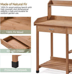 Yaheetech Potting Bench Outdoor Garden Work Bench Station Planting Solid Wood - Image 4
