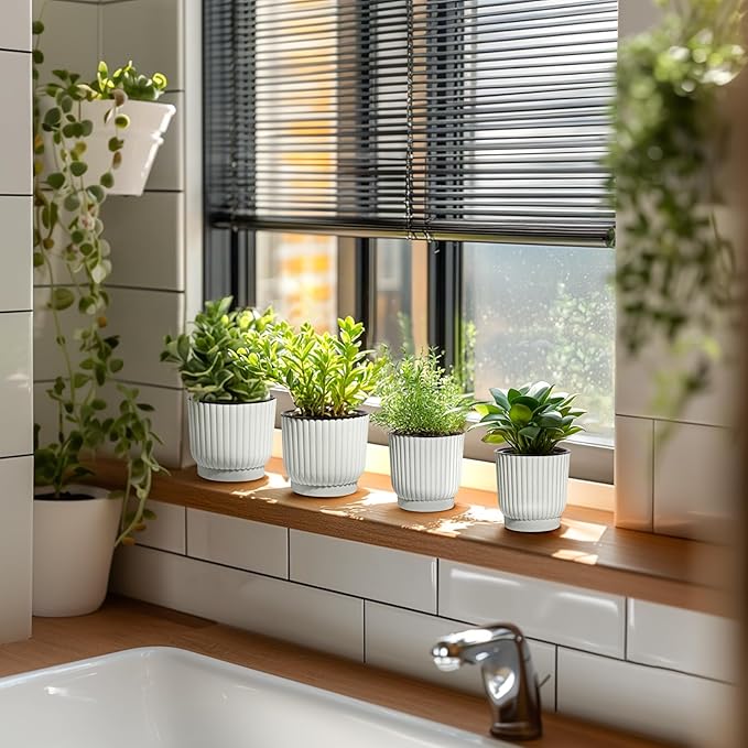 T4U 6 Inch Self Watering Pots for Indoor Plants, 6 Pack Plant Pots, Self - Image 9