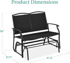 Best Choice Products 2-Person Outdoor Patio Swing Glider Steel Bench Loveseat - Image 3