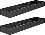 2PCS 12x2x1FT Galvanized Raised Garden Bed Kit, Vegetable Boxes-Rectangle Metal by DIIYIV