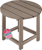 LZRS Round Adirondack Patio Side Table End Table, Outdoor Side Tables by LZRSPET