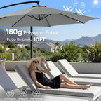 NEWBULIG 10FT Patio Umbrella, Offset Cantilever Outdoor Patio Table Umbrella - Image 3