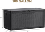 Devoko 100 Gallon Waterproof Large Resin Deck Box Indoor Outdoor Lockable - Image 7