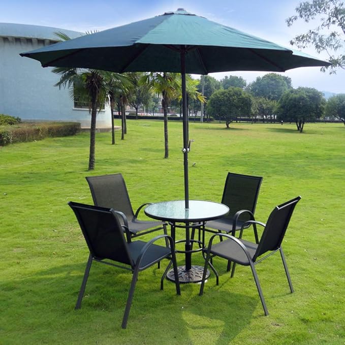 VINGLI Round Patio Table with Umbrella Hole - Image 6