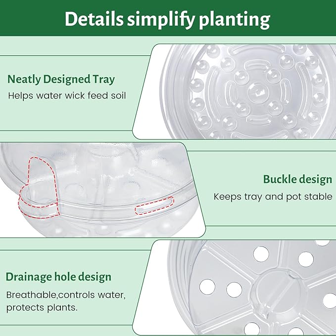 20 Pack 5 Inch Clear Self Watering Plant Pots - Image 5