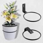 2 Pack 8 inch Flower Pot Holder Ring, Flower Pot Holder Ring Wall Mounted Set - Image 6