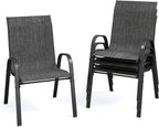 Patio Dining Chairs Set of 4, Stackable Dining Chairs High Back, Breathable by VonzoyHome