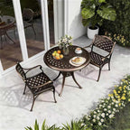 30.31" Outdoor Patio Dining Table, Cast Aluminum Patio Bistro Table, Round - Image 2