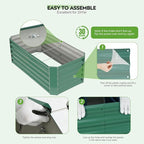 ZORMY 4×2×1.4ft Galvanized Raised Garden Bed Kit, Metal Planter Boxes Outdoor - Image 7