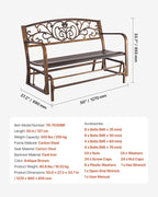 VEVOR Outdoor Bench, 50 inch, Carbon Steel Metal Frame - Image 8